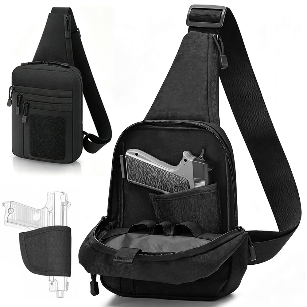 Edc Concealed Carry Sling Bag - Gizli Taşıma Göğüs Çantası, Tabanca Saklama