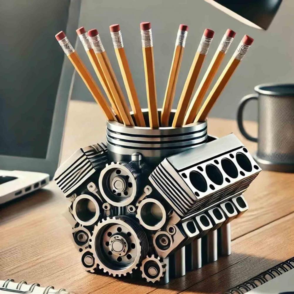 Edc Carry Pen - Kalemlik Reçine V8 Araba Motoru Kalem