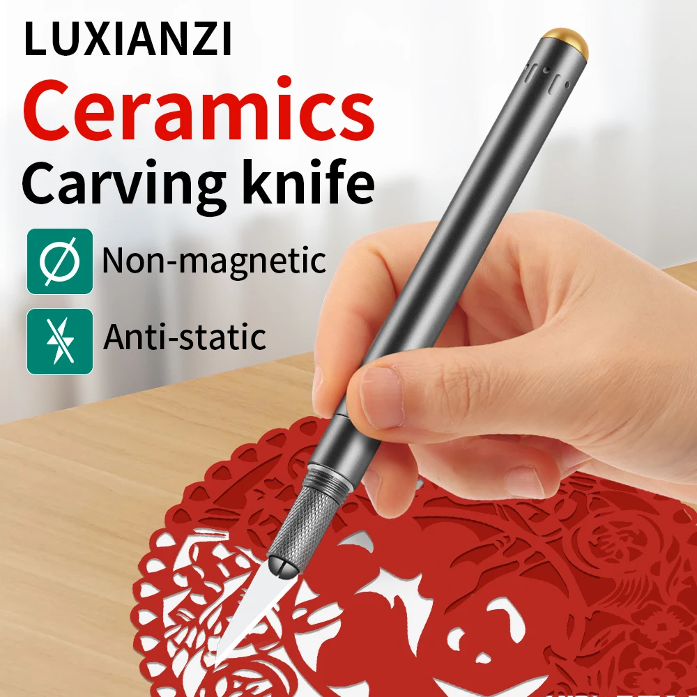 Pocket Knife Ceramic - LUXIANZI Seramik Bıçak Oyma Bıçağı Alüminyum