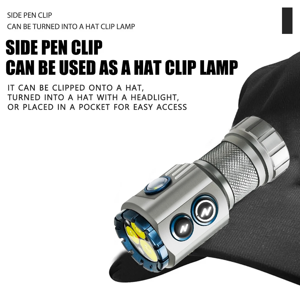 Güçlü 2000LM EDC el feneri tip - Edc Carry Flashlight incelemesi ve fiyatı