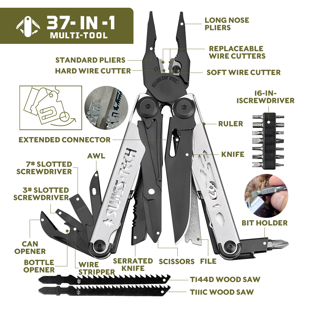 SWISS TECH Çok Fonksiyonlu Kat - Edc Carry Knife incelemesi ve fiyatı